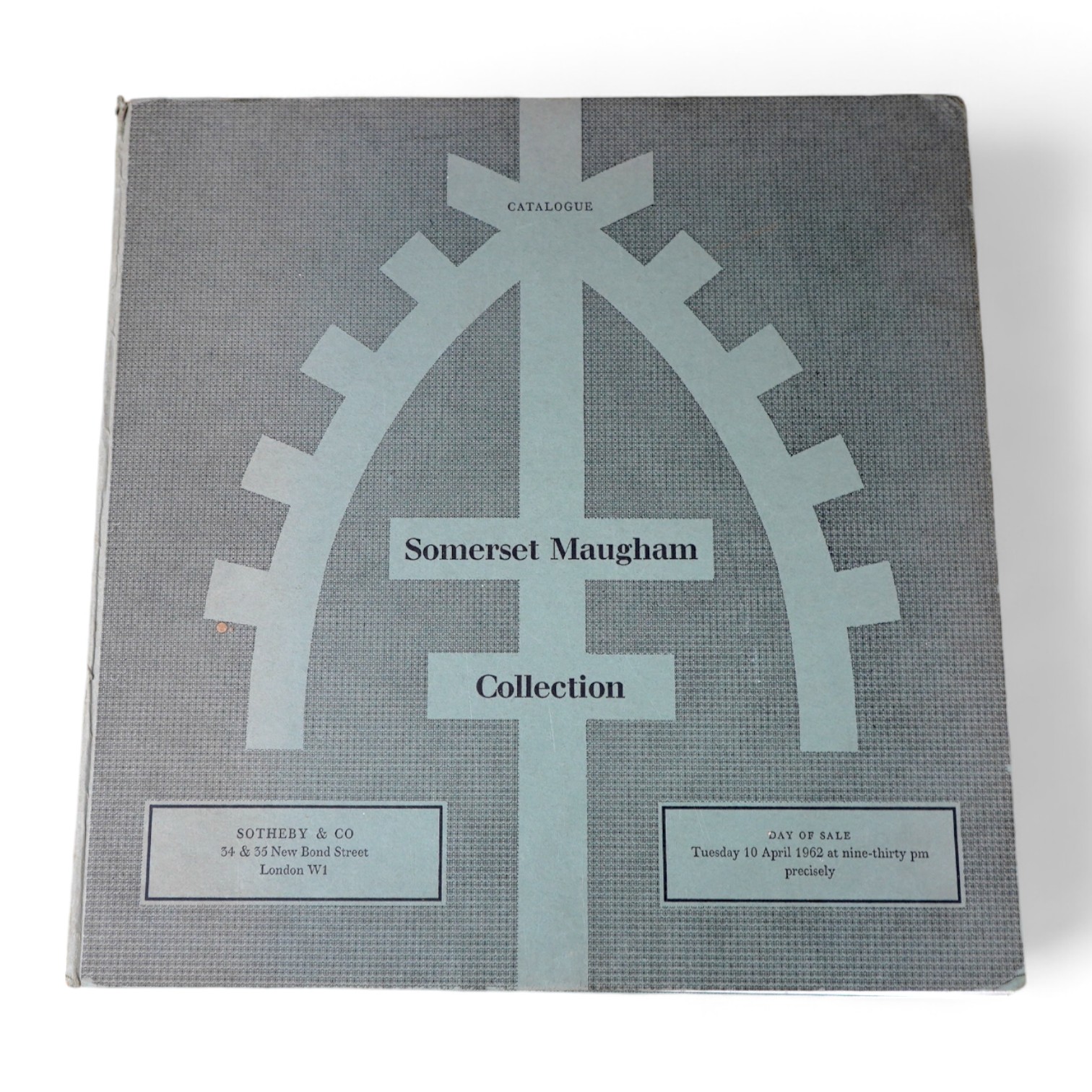 Somerset Maugham Collection sale catalogue, 10th April 1962, with list of prices and buyers. Condition - fair, some wear mainly to spine and edges.